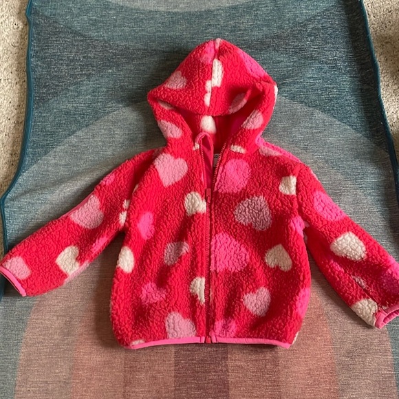 Old Navy Heart Sherpa Fleece Zip Up - Picture 1 of 5